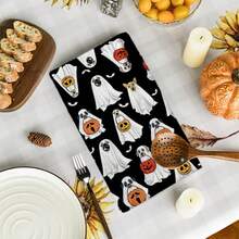 2/4/48pcs Halloween Series Ghost Puppy Pattern Printed Kitchen Towels - Super Soft, Highly Absorbent Polyester Dish Cloths And Hand Towels, Perfect For Holiday Decor, Kitchen Decor, Party Decor - Multicolor - View 11