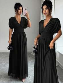 Women Long Dresses - 黑色 - 查看 1