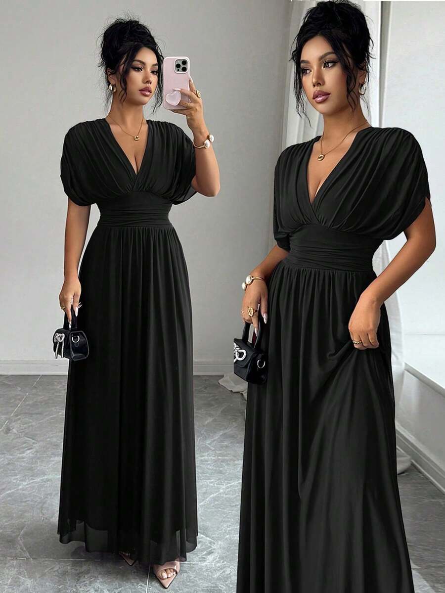 Women Long Dresses - 黑色 - 查看 1