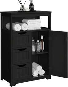 Estantería ajustable, blanca, aparador multiusos con doble organizador de almacenamiento, cocina, sala de estar, ahorro de espacio | Estantería ajustable aparador multiusos con doble organizador de almacenamiento gabinete de cocina sala de estar ahorro de espacio GD3M - Negro - Ver 1