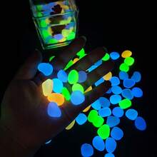 1 Pack Glow-In-The-Dark Colorful Stones Decor, Mixed Colors, Suitable For Aquarium, Fish Tank, Sidewalk, Garden Path, Patio, Lawn, Yard Decoration, Colorful Pebble Decor - Multicolor - View 12