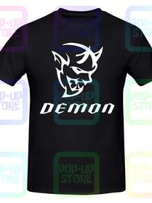 Demon Dodge Srt Challenger Shirt T-Shirt Tee Cute Print Hipster High Quality - Black - View 1