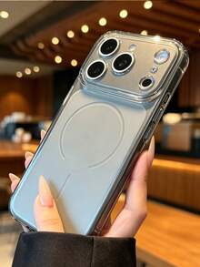 1件裝奢華超薄磨砂半透明黑色全包覆磁吸手機殼，適用於 iPhone 17 17Pro 17 Pro Max 16Promax 16 15 14 13 Pro Max，相機保護，軟框防震背蓋 - 黑色 - 查看 6