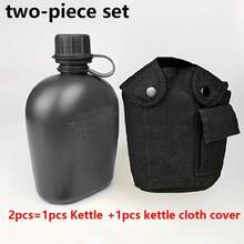 2/4pcs Portable Water Bottle Set, 1L Large Capacity Outdoor Sports Water Bottle, Suitable For Outdoor Camping, Hiking, Backpacking And Survival Use - Black - View 5