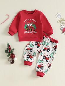 Young Boys Sweater Pants - Red - View 6
