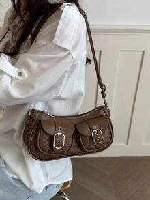 New Fashion Leopard Print Multi-Pocket Tote Shoulder Bag, Suitable For Parties, Gatherings, Outings, Vacations, Shopping And Daily Use, Can Store Coins, Phones, Also Suitable As Work Bag For White-Collar, College Students And Office Workers, Elegant Designer Bag For Women - Brown - View 4