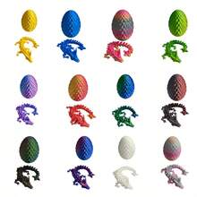 2pcs/4pcs/10pcs 3D Printed 1pc Movable Dragon Figurine And 1pc Egg That Can Open To Store Small Dragon, Exquisite Design, Durable Decoration, Delicate Texture Fantasy Collectible, Carefully Crafted (Random Color) - Multicolor - View 12