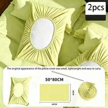 2 Sets Cool Breathable Full Pillowcase Set, Non-Slip Independent Pillowcase, Solid Color Easy To Put On, Soft And Skin-Friendly, Suitable For Hotel Use - View 6