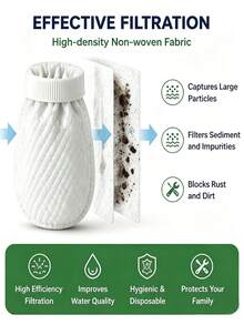 High Density Non-Woven Fabric Faucet Filter, Universal For Kitchen And Bathroom, Easy To Install, Filters Rust, Sediment, Sand And Impurities, Home Water Purifier - Multicolor - View 6