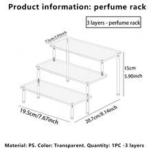 1pc Clear PS Makeup Organizer, Step Cosmetic & Perfume Display Stand, Space-Saving Vanity Storage Rack For Skincare, Lipsticks, And Nail Polish, High-Transparency Desktop Holder For Dresser And Bedroom, Sturdy Design, Modern Minimalist Style. - Clear - View 12