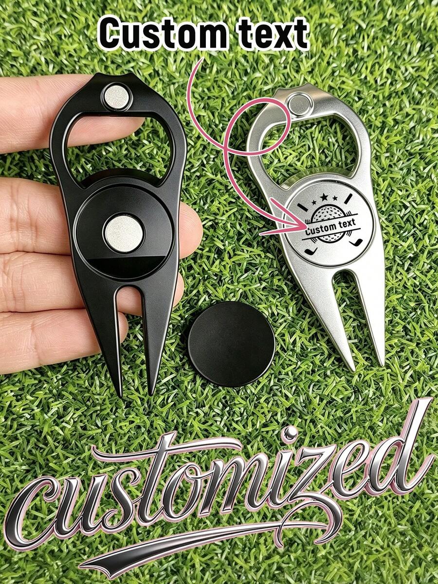 Alat Perbaikan Penanda Bola Golf Ukir Kustom, Hadiah Penanda Bola Golf Magnetik yang Dipersonalisasi, Pembuka Botol Ukir Hadiah untuk Pengiring Pengantin Pria, Hadiah untuk Ibu dan Ayah - MultiWarna - View 1