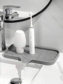Kitchen Sink Drip Tray Silicone Splash Guard Storage Rack, Creative Dishwashing Sink Sponge Holder, Quick Drainage Keeps Countertop Dry And Tidy - A - View 9