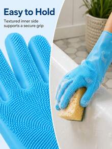Excellent Pet Cleaning Supplies With Nubs Gentle Pet Grooming Cleaning Gloves For Dad Handy Dog Cat Bathing Shampoo Glove At Sink Scrubber Magic Dishwashing Cleanner Sponge Silicon Hair Removal Glove,Mother's Day Cat Dog Stuff Pet Supplies - 1PC - View 6