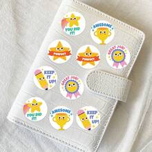 500pcs/Roll Cartoon Motivational Stickers, Classroom Atmosphere Enhancement Stickers, Inspire Learning Desire - Multicolor - View 4