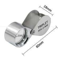 1pc-Jeweler's Magnifying Glass, Used For Jewelry Inspection. 30x21/20x21/10x21mm. Foldable Metal Diamond Jewelry Antique Jade Coin Identification Glass Magnifier. Tools & Home Improvement, Convenient And Practical, Sturdy And Durable. Measurement Analysis Instrument, Tools & Home Improvement. - Multicolor - View 4