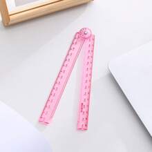 1 pieza Regla de medición plegable de acrílico transparente, extensible de 15 a 30 cm, regla recta, para dibujo, medición, tareas geométricas, primer día de escuela - Multicolor - Ver 11