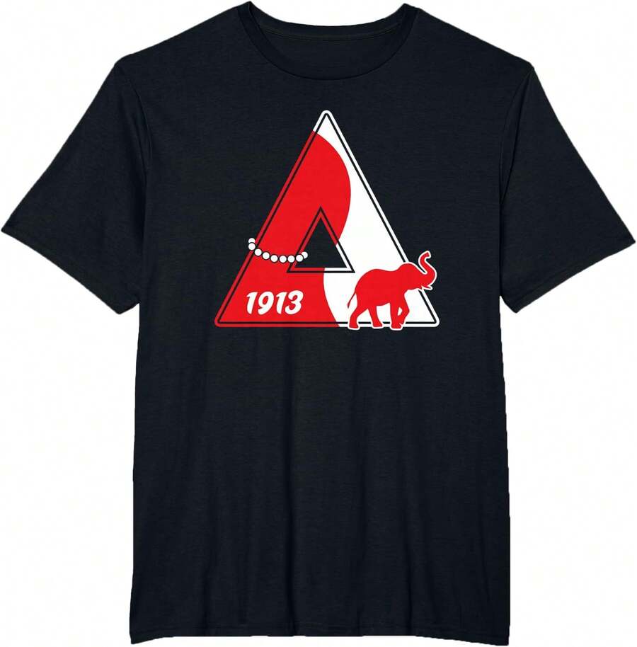 Bacardi Delta Sigma Theta Sorority Items, Delta 1913 HBCU T-Shirt, Summer Tops - 黑色 - 查看 1