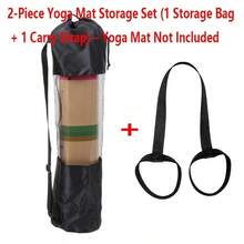 Yoga Mat Storage Set, (Storage Bag + Strap), 90*30cm Large Capacity Mesh Yoga Mat Storage Bag, With Elastic Strap Compatible With 8-10mm Yoga Mats, Portable Fitness Carry Bag, Foam Roller Storage Bag, Breathable Shoulder And Hand Carry Design, Yoga Mat Not Included - Multicolor - View 10