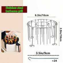 Detachable Vertical Grill Rack + 24 Skewers, Suitable For 3QT-6QT Air Fryer Oven, Kitchen And Outdoor BBQ Essential, Even Heating And Non-Burning, Suitable For Meat And Vegetable Roasting - Vertical Grill - View 15