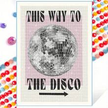 1pc 5D DIY Diamond Painting Disco Sign, Shiny Diamond Painting Tool Set, Suitable For Party Room, Bar Or Dance Hall Wall Decor - round diamond - View 8