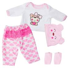 16~18 Inch Doll Clothes, Cute Cartoon Doll Clothes Set, Yellow Duck 5-Piece Set, Pink Bear 4-Piece Set, Birthday/Holiday Gift. - Multicolor - View 13