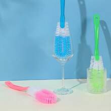 1pc Random Color Long Handle Cleaning Brush, Extended Handle For Easy Cup And Bottle Washing, Universal Brush For Pots, Bowls And Pans, Kitchen Cleaning Helper, Convenient Hanging Storage - Multi-color - View 9