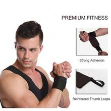 SUJAYU Wrist Support Band 1pc Weightlifting Wrist Strap Wrist Support Band Wrist Weight Strap Carpal Tunnel Syndrome Wrist Support Fitness Training Wrist Support Men's Fitness Accessory (Black) - A - View 2