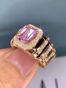 1pc Beautiful Cubic Zirconia Ring For Women, Wedding Engagement Party Jewelry, Valentine's Day Gift - 1# - View 4