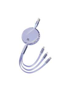 Fast Charging Charger Cable & 100W Retractable One Tow Three Cable, Car Charger, Compatible With Mainstream Brands Such As And Integrated With IOS/Android/Type-C Interfaces - Fast And Secure Portable Charger For Phones, Tablets And Laptops - MFI Certified, Cable For Superior Durability, Compact And Light Weight Design - Multicolor - View 9
