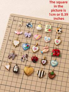 1pc New Cartoon Pendant, Exquisite Cute Style, Animal Heart Element, 18K Gold PVD Plated 316 Stainless Steel Material, Waterproof And Fade-Resistant, Suitable For DIY Creative Necklace, Bracelet, Earring, Bag Chain, Keychain, Waterproof And Sweat-Resistant, Suitable For Daily Casual Wear - Multicolor - View 3
