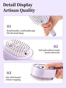 300mAh Electric Mist Cushion Hairbrush, Mist Hair Care Scalp Massage Comb, Easy To Clean Anti-Tangle Comb, Reduce Static, Smooth And Voluminous - View 9
