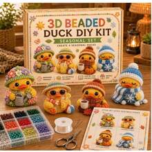 1 Set Fantasy 3D Beaded Mini World DIY Kit, Animal Bird Flamingo Bag And High Heel Shoe Pattern, Mini Figurine Design, Acrylic Beads Handmade Craft Collection, Suitable For Handmade Desktop Decoration, Gifts And Creative Hobbies, Back To School Season, Halloween Gift - Multicolor - View 6