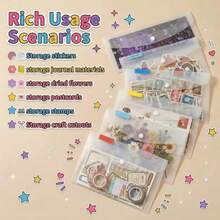 Sticker Storage Box, Transparent Plastic Envelopes With Snap Buttons, 12pcs Waterproof And Durable, For Storing Stickers, Scrapbooking, Washi Tape, Scrapbook And Stamp Supplies (Mixed Sizes), Scrapbook Storage (Stickers Not Included) - Snap-button - View 3