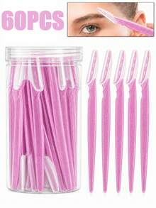 60/30/12/6/3/1pc Glitter Pink Set, Eyebrow Trimmer, Exfoliating Razor, Body Hair Removal Trimmer And Facial Grooming Kit, Women's Eyebrow Shaping Tools, Suitable For Daily Use Or Travel, Gift, Affordable Quality, Travel Essential - Pink - View 14