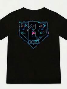 Shark Youth Tee - Bold Graphic Shirt For Boy Or Girl Perfect For Baseball Fans With Bite, Fun Sporty Tee For Fans Alike - 黑色 - 查看 1
