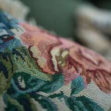1pc Bohemian Jacquard Throw Pillow Cover, Thickened Linen Textured Fabric With Four-Sided Fringed Tassel Design, Fits Living Room Sofa, Bedroom Bed, Bay Window, Study Chair, Invisible Zipper Closure For Easy Removal And Machine Wash, Suitable For Pastoral, Farmhouse And Other Home Decor Styles, Multiple Patterns Available Fabric Soft Decoration Pillow Cover - Jacquard Green Lotus With White Stamen - View 4