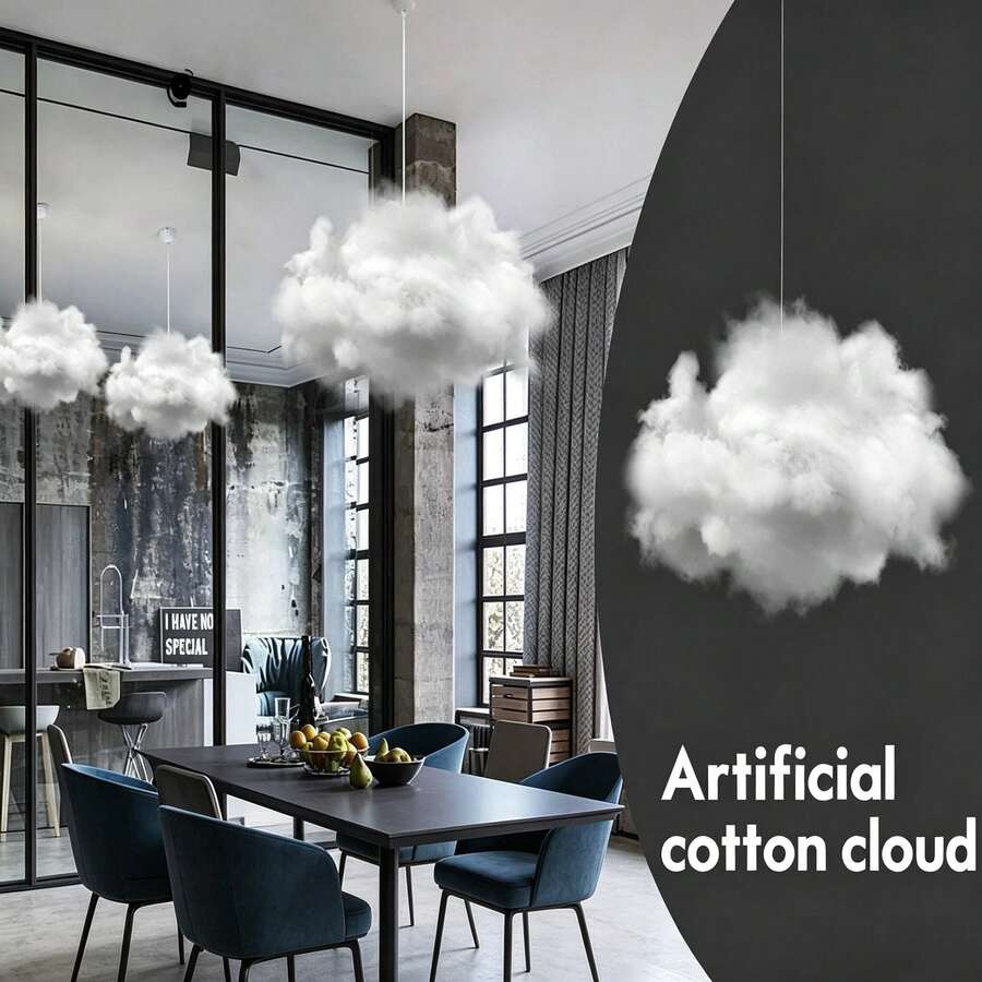 1件白色極簡雲朵造型壁掛裝飾品,省空間雲朵飾品,適用房間牆面裝飾與派對場地布置,免工具安裝 - 彩色 - 查看 1