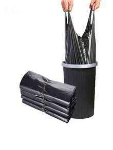 100/50pcs Thickened Large Black Garbage Bags, Kitchen Trash Bags, Vegetable Bags, Large Size Garbage Bags, Suitable For Paper, Plastic, Bottles, Newspapers, Lawn, With Handle T-Shirt Bags, Large Capacity Plastic Bags - Black - View 2