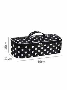 Polka Dot Hair Dryer Storage Bag With Leopard Print Design, Large Capacity Handheld Hair Tool Storage Bag,Multifunctional Cosmetics Bag,Toiletries Bag - Multicolor - View 7