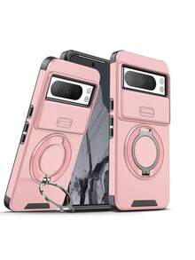 Casing Kompatibel Dengan iPhone 18 17 16 14 13 12 15 Pro Max Plus 16e 17e Air Armor Slide Camera Ring Magnetic Stand Shockproof Phone Kompatibel Dengan Galaxy/MOTO - Rose Gold - View 51