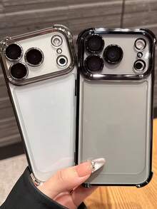 1件 四角【鏡頭膜】防摔氣囊 適用於 Apple 7/8/X/XR/XSMAX/11/12/13/14/15/16/17Promax 適用於 A14/A15/A16/A17/A04/A05/A06/A07/A54/A55/A56/A57/A34/A35A/36/A37/S26/S26Plus/S26Ultra 適用於 Transsion SMART7/8/10 適用於 Honor 400/400Pro/400Lite 軟質全包覆手機殼 - 黑色 - 查看 2