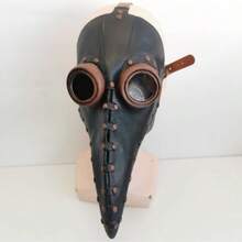 1 buah Topeng Paruh Burung Halloween Hitam, Topeng Paruh Burung Dokter Wabah Steampunk Populer - beraneka warna - View 11