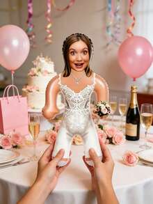 1pc Personalized Wedding Party Inflatable Blow Mold Prop - Customized Photo Wedding Celebration Decoration, Fun Bride & Groom Party Accessory, Suitable For Reception, Engagement Party, Bridal Shower, Anniversary, Special Occasions - Multicolor - View 4