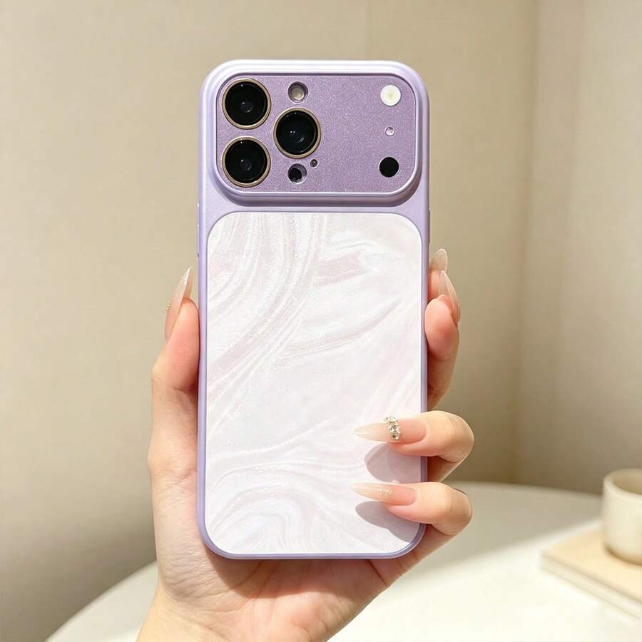 Water Ripple Instant Mirror Phone Case, Anti-Scratch Selfie Mirror & Camera Lens Protector, Compatible With IPhone 17 16 15 14 13 Pro Max 12 Pro Max 11, Holiday Gift - Purple - View 1