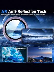 1pc Purple Lens Protector, CD Texture Lens Sticker With Positioning Assistance, Compatible With Samsung Galaxy S22 Ultra, S23, S23 Plus, S23 Ultra, S24, S24 Plus, S24 Ultra, S25, S25 Plus, S25 Ultra, Z, Z Fold7, S26 Ultra, S26 Plus, S26 - Purple - View 5