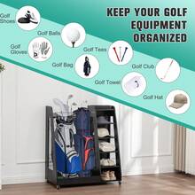 Black Wood Garage Sports Equipment Organizer - Black - View 4