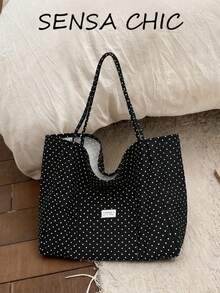 Fashion Leopard Print Tote Bag, Large Capacity Shoulder Bag, Perfect Commuter Underarm Bag - Black - View 5