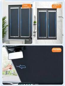 No-Drill Wall-Mounted Blackout Curtains, Suction Cup/Adhesive Fixing, Suitable For Rental Homes And Home Use, Effective Sunshade, Create Comfortable Environment - Full Shading - View 6