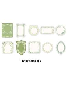 30pcs/Box Simple Creative Embossed Memo Pads, DIY Decoration Craft Material, Holiday Gift, Personalized Scrapbooking Stationery, Back To School Essential - Multicolor - View 7