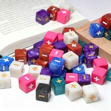 6pcs/Set 6-Sided Acrylic Right-Angle Dice With Symbol Pattern - Perfect For Dice Games, Suitable For Board Games, Game Nights, Etc., Multiple Colors Available - Multicolor - View 5